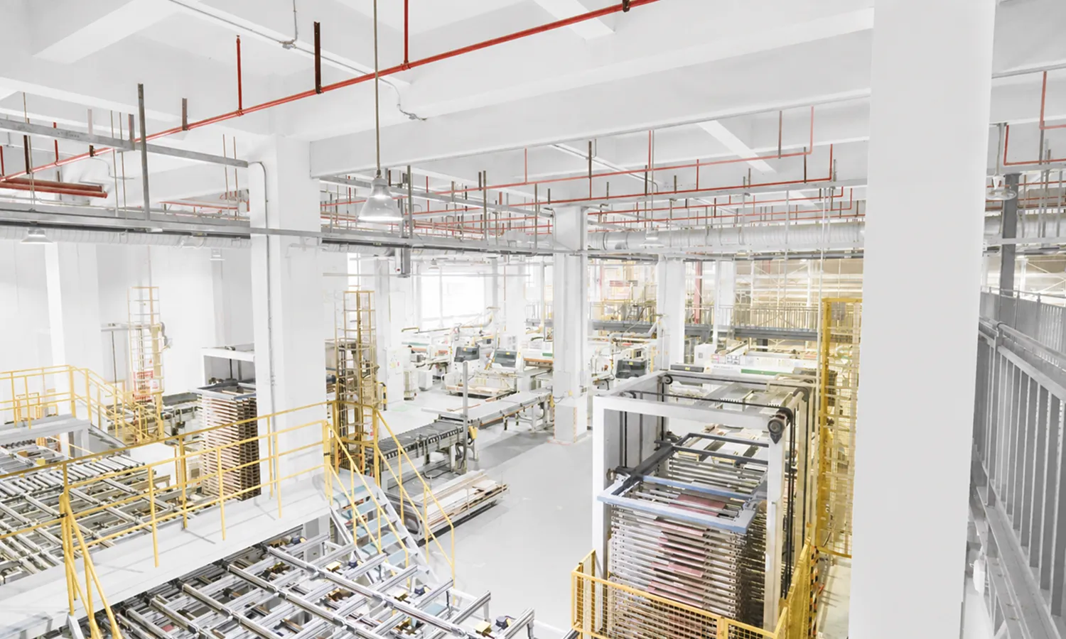 Wide view of a partner manufacturing floor from above