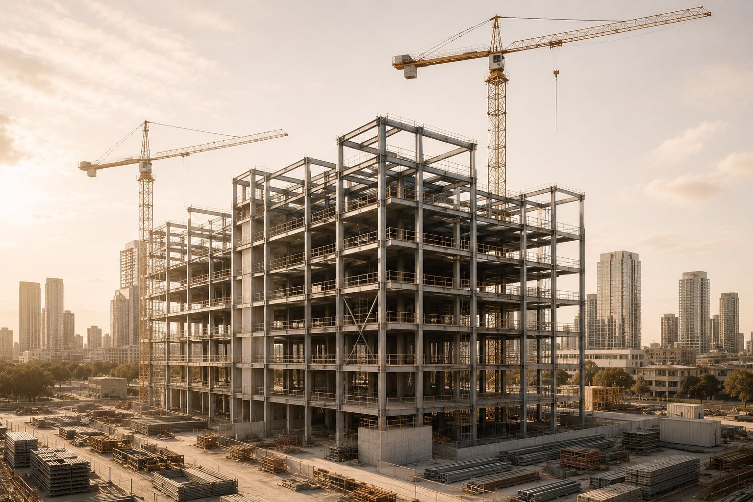 Modern high rise architecture structural integrity steel frame