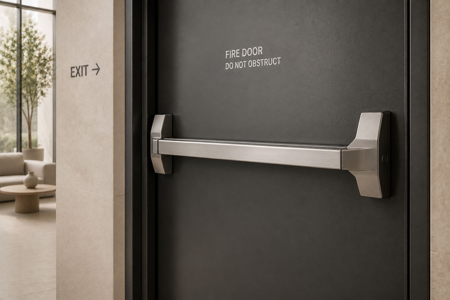 Commercial fire door panic exit hardware