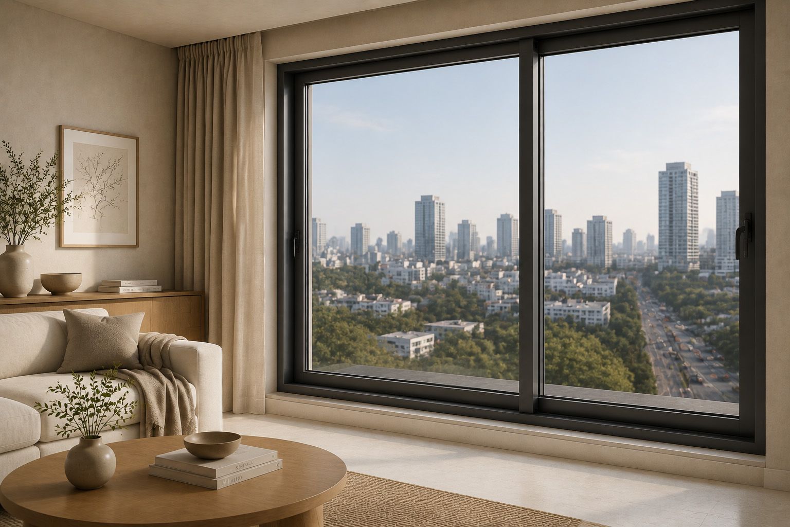 Acoustic insulated glass aluminum sliding window installation