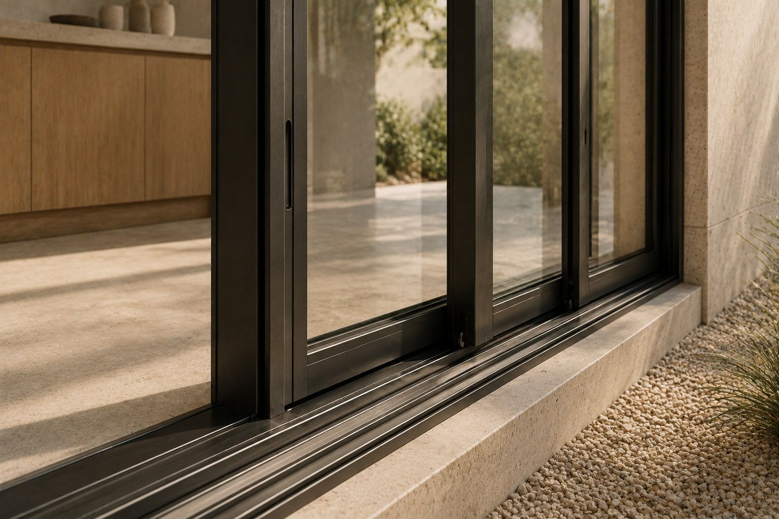 Bespoke aluminum frame glass sliding doors modern residential building