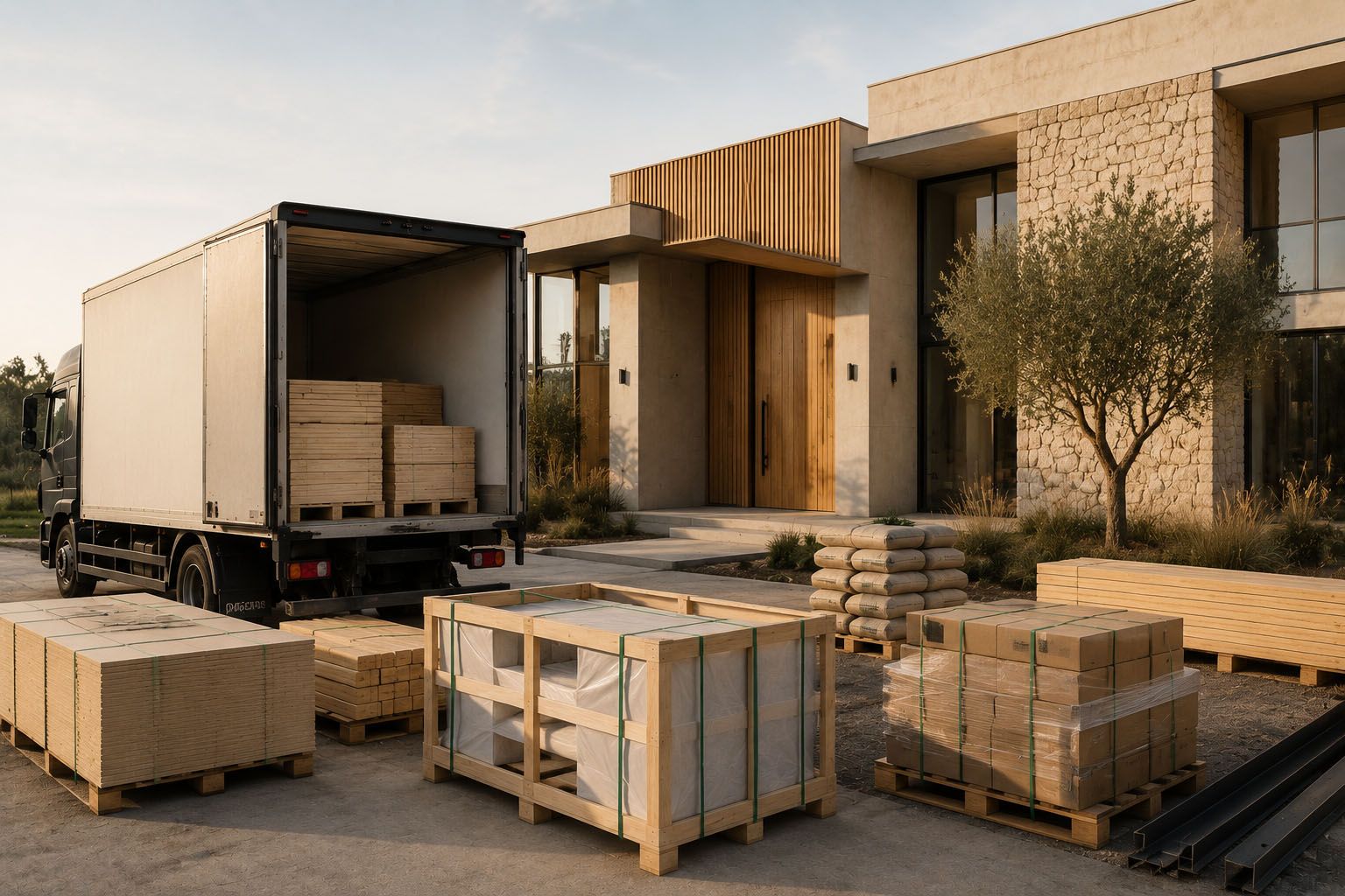 Supply chain logistics efficiency construction material delivery site